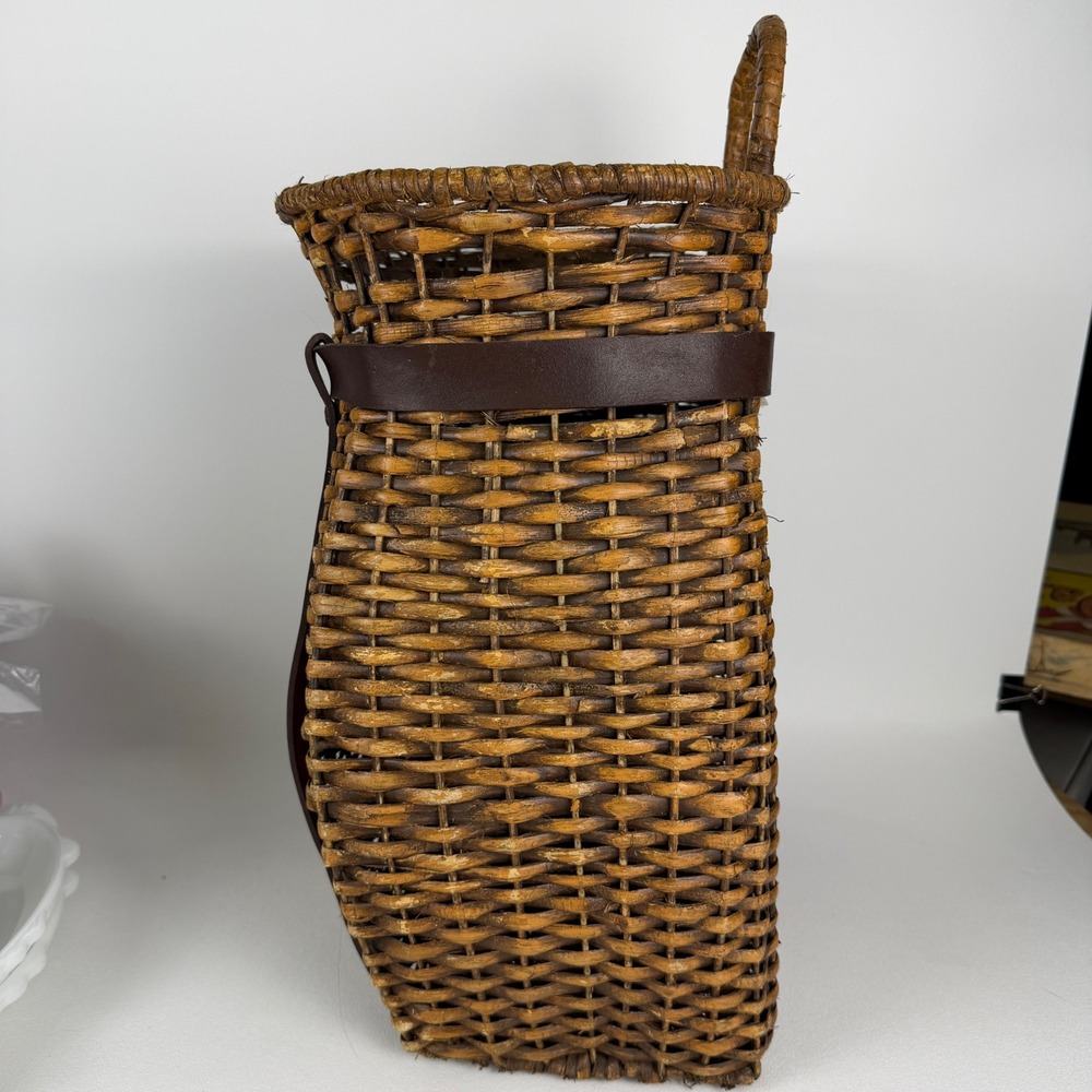 Vtg/antique Adirondack Trapper Pack Basket Woven Rustic Lodge Decor 16" - Picture 3 of 16